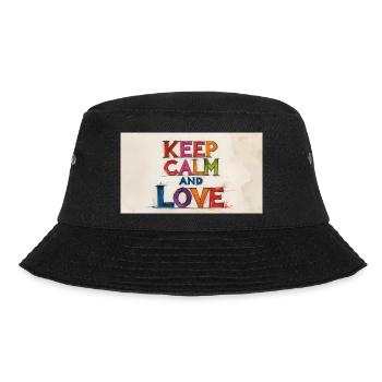 Retro Bunt Bleib ruhig und Liebe - Bucket Hat - Schwarz - Vorne - Lela (165cm)