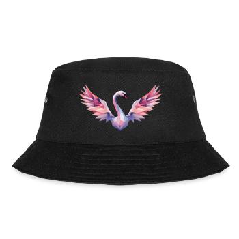 Geometric Swan with Gradient - Bucket Hat - black - Front - Lela (165cm)