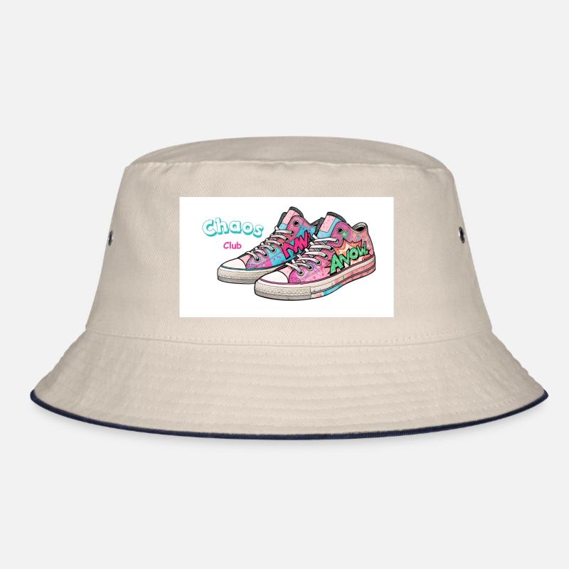 Bunte Sneakers mit Comic-Design Bucket Hat