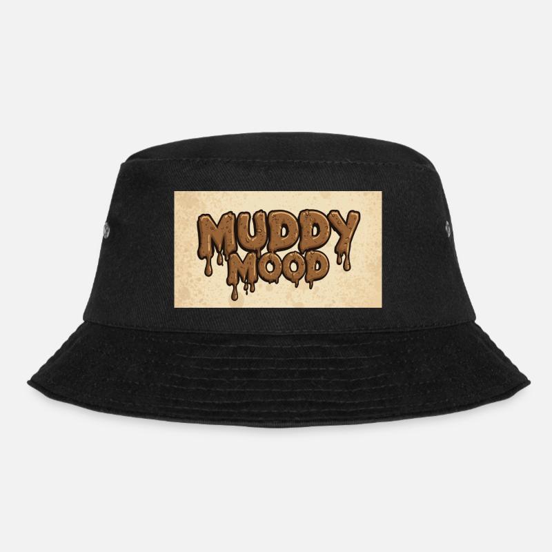 Muddy Mood Lettering Design - Bucket Hat - black