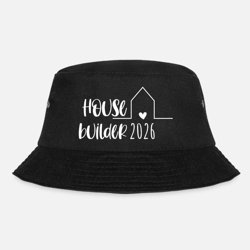 Hausbauer 2026 Geschenk Hausbau - Bucket Hat - Schwarz