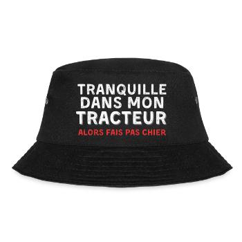 Humor Tractor Man Woman Farmer - Bucket Hat - black - Front - Lela (165cm)