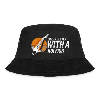Life Is Better With a Koi Fish Positive Pond - Bucket Hat - black - Front - Lela (165cm)