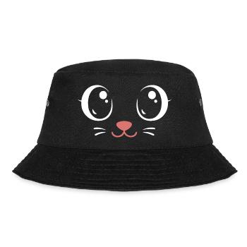 Karnevals Mieze | Big Face Kostüm Verkleidung - Bucket Hat - Schwarz - Vorne - Lela (165cm)