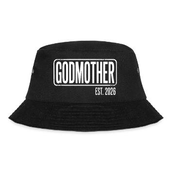 Godmother Est 2026 Graphic Tee - Bucket Hat - Schwarz - Vorne - Lela (165cm)