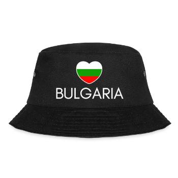 Herz mit bulgarischer Flagge, ich liebe Bulgarien - Bucket Hat - Schwarz - Vorne - Lela (165cm)