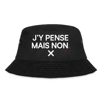 ICH DENKE DARÜBER NACH, ABER NICHT Fauler Humor - Bucket Hat - Schwarz - Vorne - Lela (165cm)