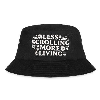 Hör auf, Offline-Zitate zu vernichten und zu scrollen. - Bucket Hat - Schwarz - Vorne - Lela (165cm)