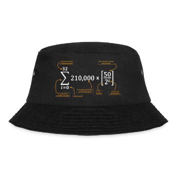 Bitcoin Freedom BTC Krypto Bitcoin Halving erklären - Bucket Hat - Schwarz - Vorne - Lela (165cm)