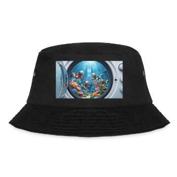Surreal underwater world inside a washing machine  - Bucket Hat - Schwarz - Vorne - Lela (165cm)