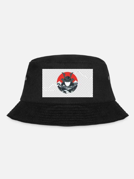 Samurai-Helm & Mount Fuji Sonnenuntergang - Bucket Hat - Schwarz