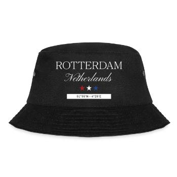 Rotterdam Niederlande Souvenir – Reise minimalist - Bucket Hat - Schwarz - Vorne