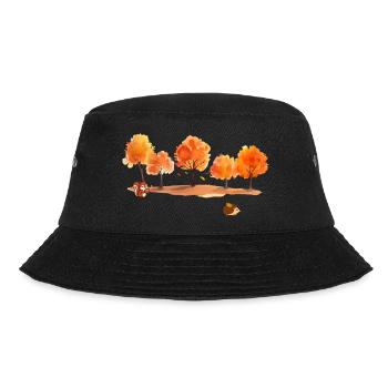 Herbst - Bucket Hat - Schwarz - Vorne