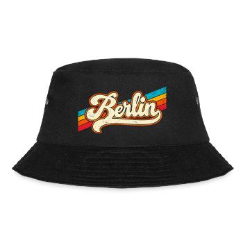 Berlin - Retro Sticker - Deutschalnd - Germany - Bucket Hat - Schwarz - Vorne