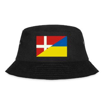 Dänemarkische Ukraine-Flagge – dänische und ukrainische Flagge - Bucket Hat - Schwarz - Vorne