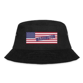 Washington DC State in amerikanischer Flagge - Bucket Hat - Schwarz - Vorne - Lela (165cm)