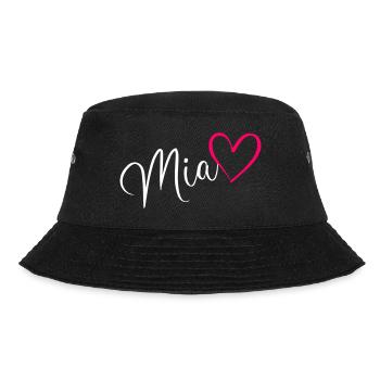 Mia Name Vorname Herz pink - Bucket Hat - Schwarz - Vorne - Lela (165cm)
