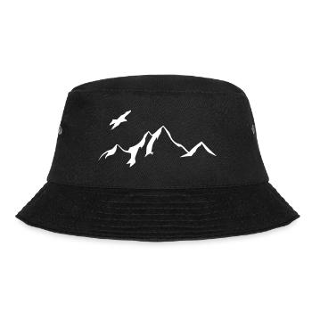 Bergkulisse mit Adler - Bucket Hat - Schwarz - Vorne - Lela (165cm)