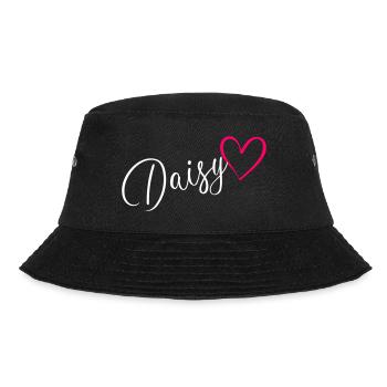 Daisy Name Vorname Herz pink - Bucket Hat - Schwarz - Vorne - Lela (165cm)
