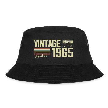 1965 Vintage Retro 1965 Geburtstagsgeschenk - Bucket Hat - Schwarz - Vorne - Lela (165cm)