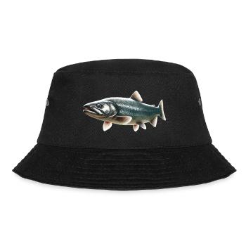 Lachs - Bucket Hat - Schwarz - Vorne - Lela (165cm)