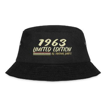 1963 Geburtstagsgeschenkidee 1963 - Bucket Hat - Schwarz - Vorne - Lela (165cm)