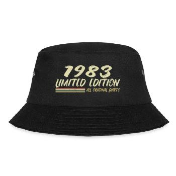 1983 Geburtstagsgeschenkidee 1983 - Bucket Hat - Schwarz - Vorne - Lela (165cm)