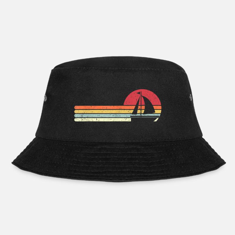 retro boat voile anchor - Bucket Hat - Schwarz