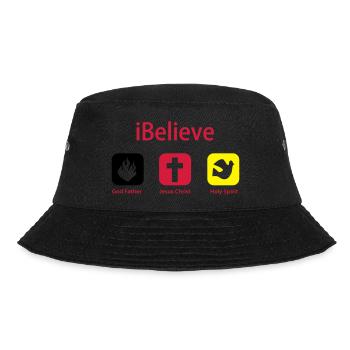 iBelieve - Jesus Shirt (UK) - Bucket Hat - Schwarz - Vorne - Lela (165cm)