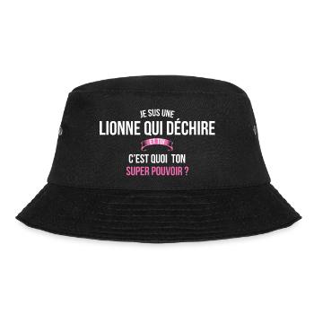 Lionne qui déchire super pouvoir femme - Bob - noir - Devant - Lela (165cm)