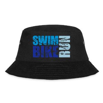 cracks scratch stamp swim bike run text logo tria - Bucket Hat - black - Front - Lela (165cm)