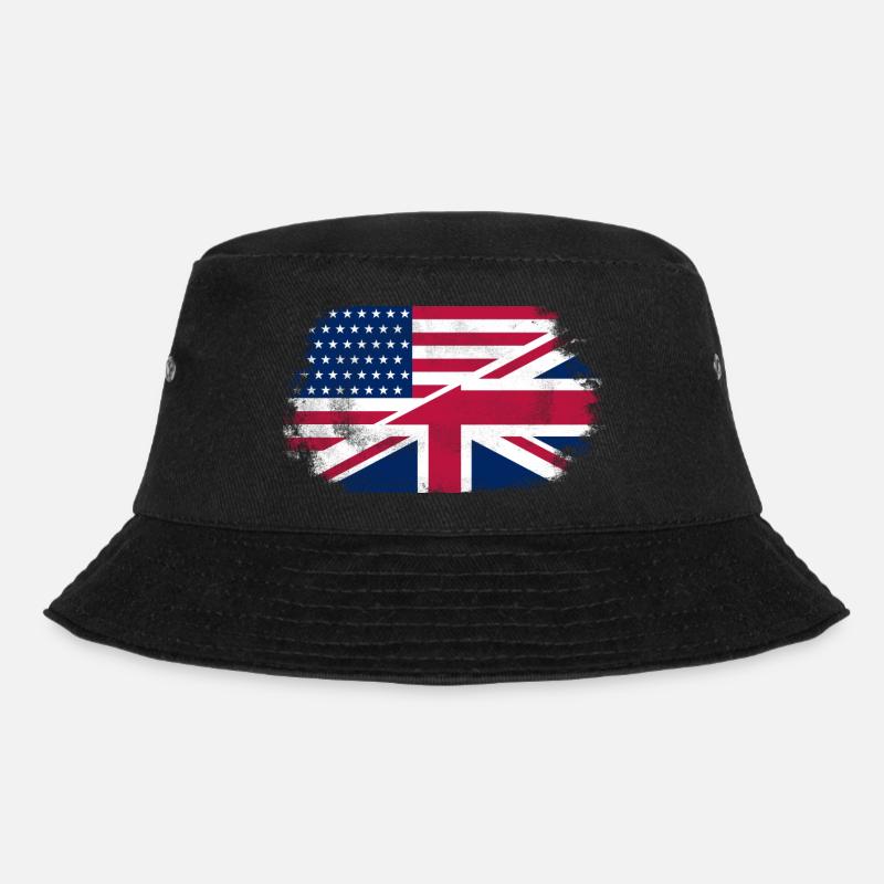 USA - Union Jack Flag - Bucket Hat - black