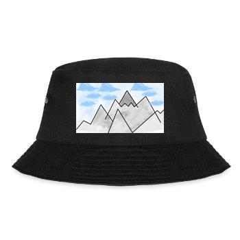 gezeichnete Berge (Alpen) - Bucket Hat - Schwarz - Vorne - Lela (165cm)