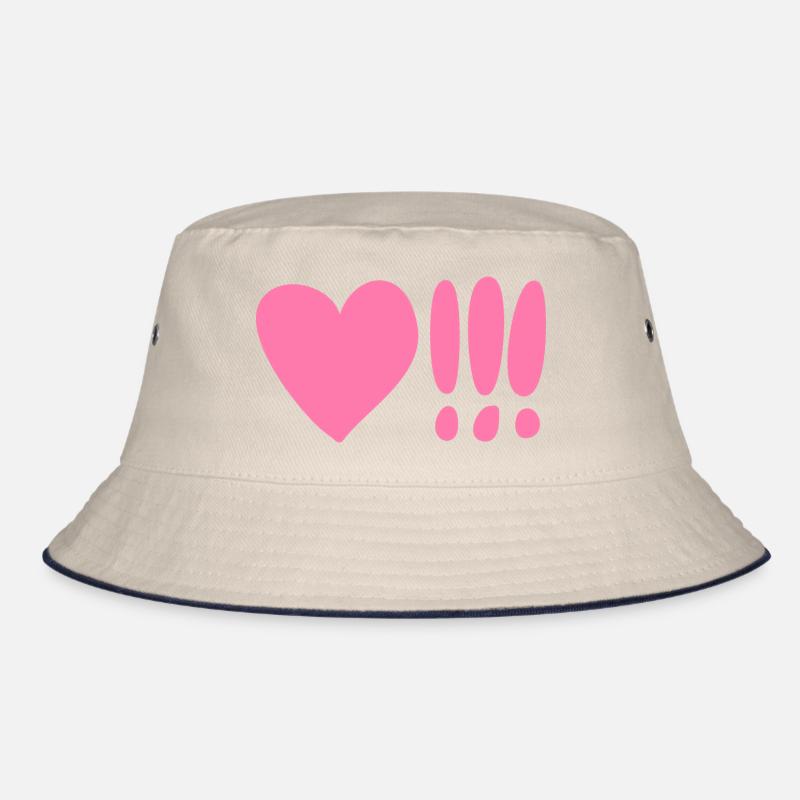 Herz mit Ausrufezeichen Pink Bucket Hat