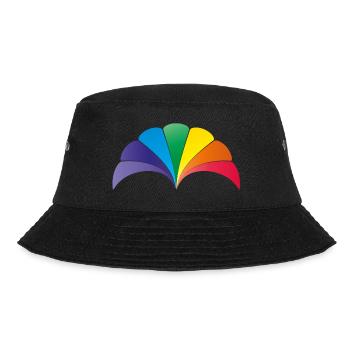 Regenbogen Muschelbogen - Bucket Hat - Schwarz - Vorne - Lela (165cm)