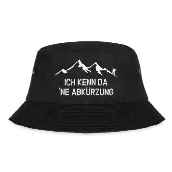 Ich kenn da ne Abkürzung - Das Wander T-Shirt - Bucket Hat - Schwarz - Vorne - Lela (165cm)