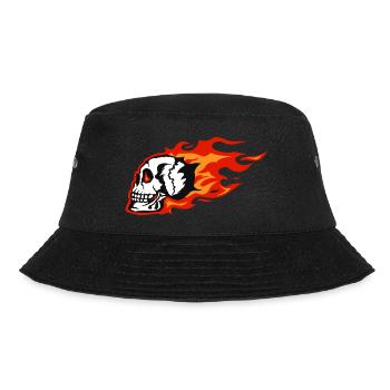 Tod Kopf profil crane skull flamme feu motrocy - Bucket Hat - Schwarz - Vorne - Lela (165cm)