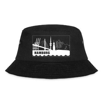 Hamburg Skyline - Bucket Hat - Schwarz - Vorne - Lela (165cm)