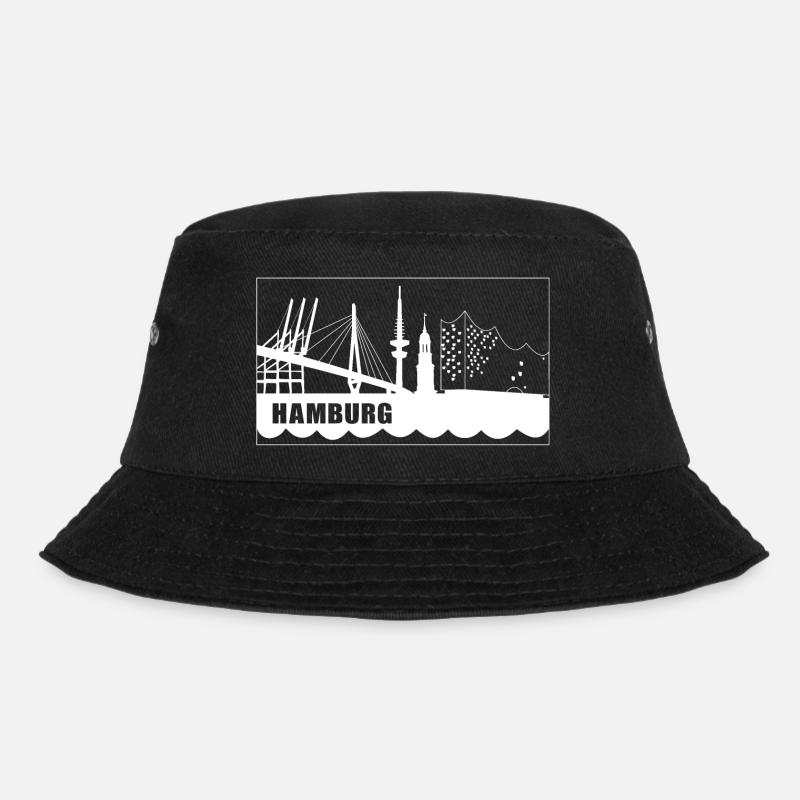 Hamburg Skyline - Bucket Hat - Schwarz
