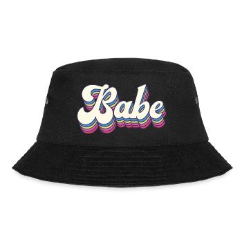 Retro Style Babe - Bachelorette Party Gift - Bucket Hat - black - Front - Lela (165cm)