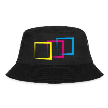 Square Square Pattern Geometry - Bucket Hat - black - Front - Lela (165cm)