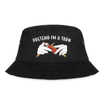 Pretend I'm A Yarn Knitting - Bucket Hat - Schwarz - Vorne - Lela (165cm)