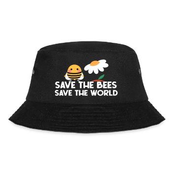 Save the Bees Save the World - Bucket Hat - Schwarz - Vorne - Lela (165cm)