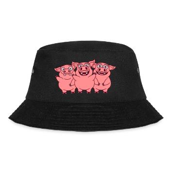 Funny funny pig team - Bucket Hat - black - Front - Lela (165cm)