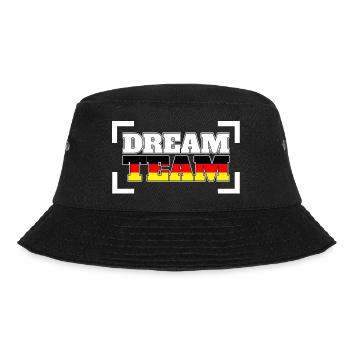 DREAM TEAM Deutschland Fahne - Bucket Hat - Schwarz - Vorne - Lela (165cm)