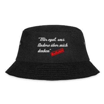 Mir egal, was Andere über mich denken - Bullshit - Bucket Hat - Schwarz - Vorne - Lela (165cm)
