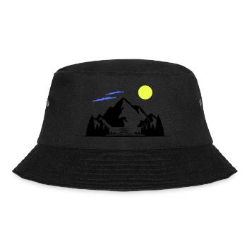 Berge - Bucket Hat - Schwarz - Vorne - Lela (165cm)