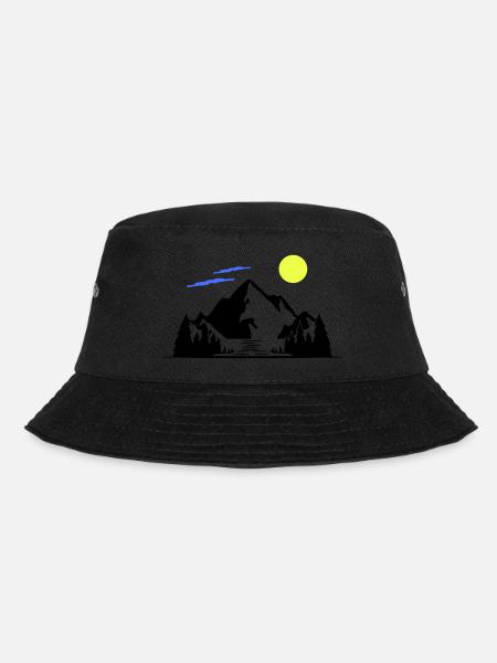 Berge - Bucket Hat - Schwarz