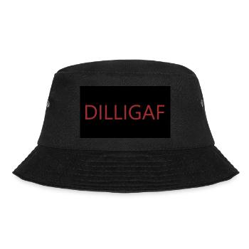 DILLIGAF Aufdruck - Bucket Hat - Schwarz - Vorne - Lela (165cm)