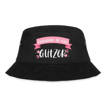 Pferd Reiten Pferdehaar Pferde Glitzer Geschenk - Bucket Hat - Schwarz - Vorne - Lela (165cm)